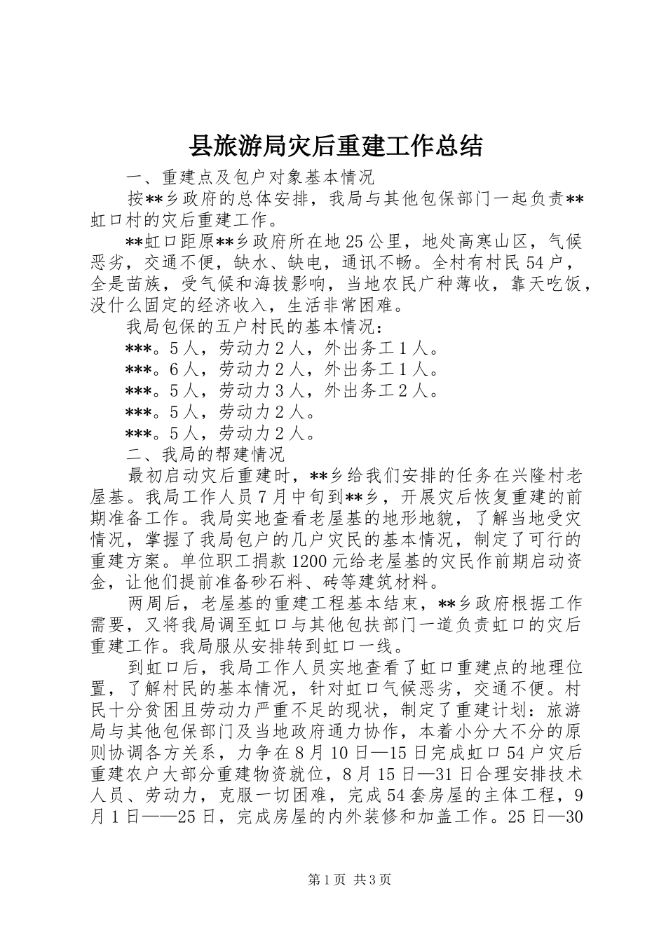 县旅游局灾后重建工作总结 _第1页
