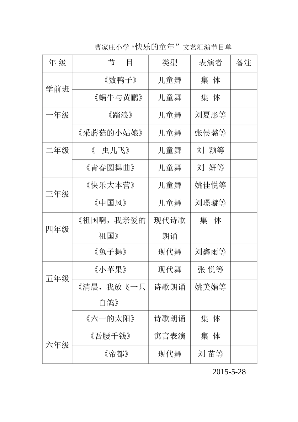 节目单MicrosoftWord文档_第1页