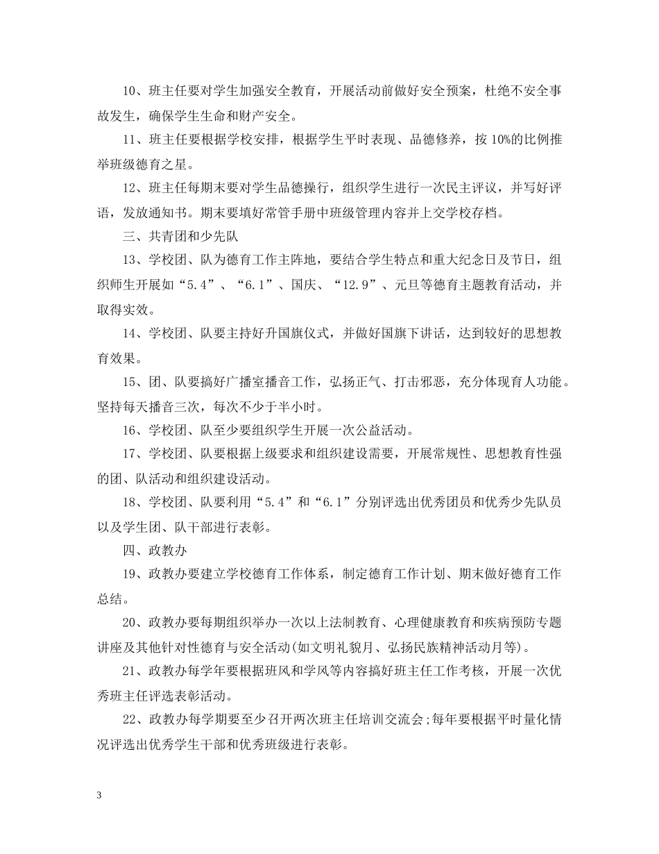 小学德育量化考核细则 _第3页