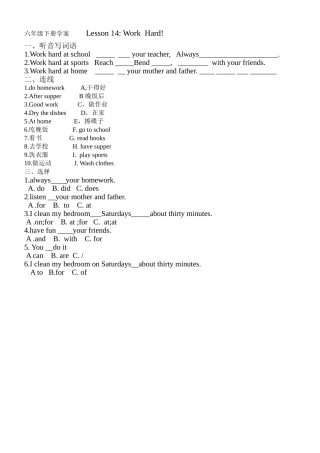 六年级下册学案lesson14