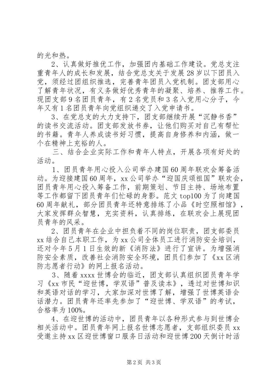 团支部工作总结 (27)_第2页