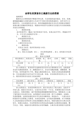 由学生欣赏音乐之偏废引出的思索