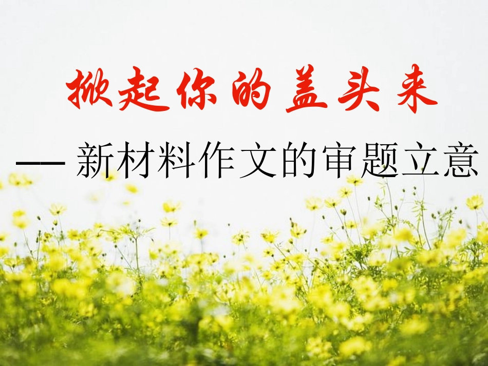 新材料作文审题立意_第1页