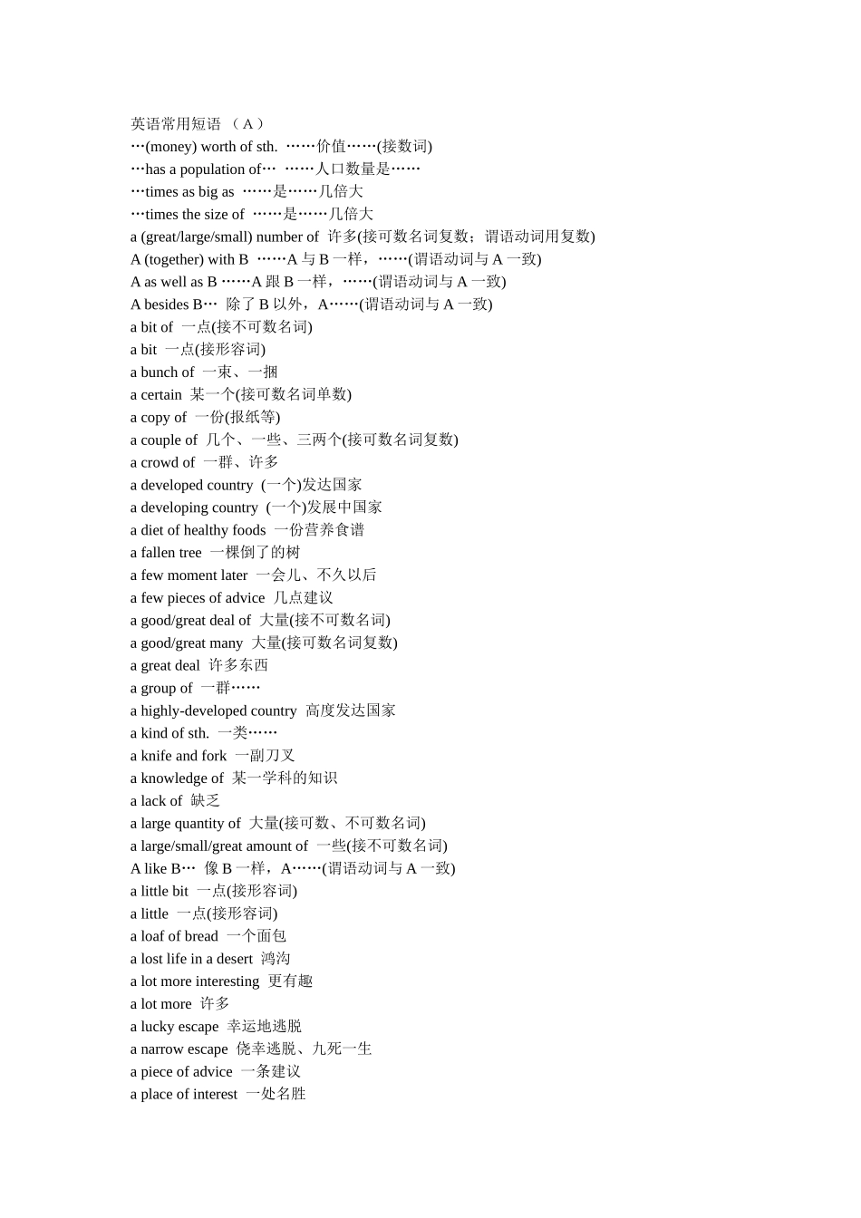 英语常用短语（Ａ）_第1页