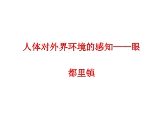 人体对外界环境的感知