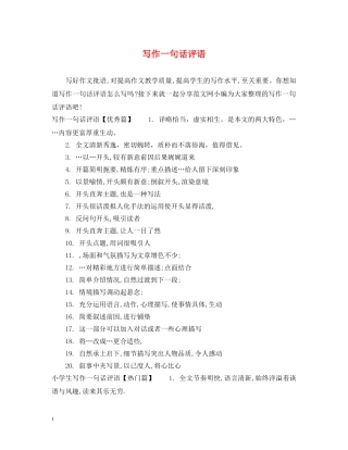 写作一句话评语