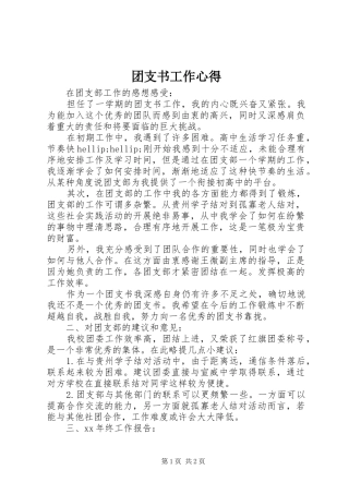 团支书工作心得