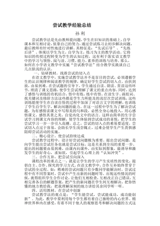 尝试教学经验总结