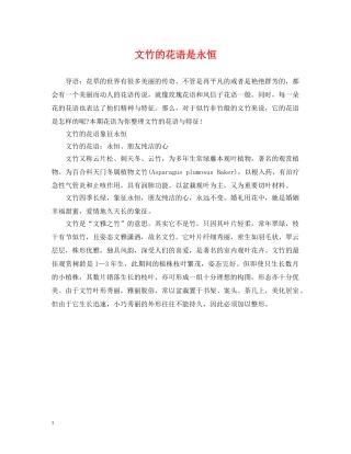 文竹的花语是永恒 