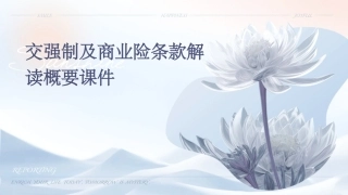交强制及商业险条款解读概要课件