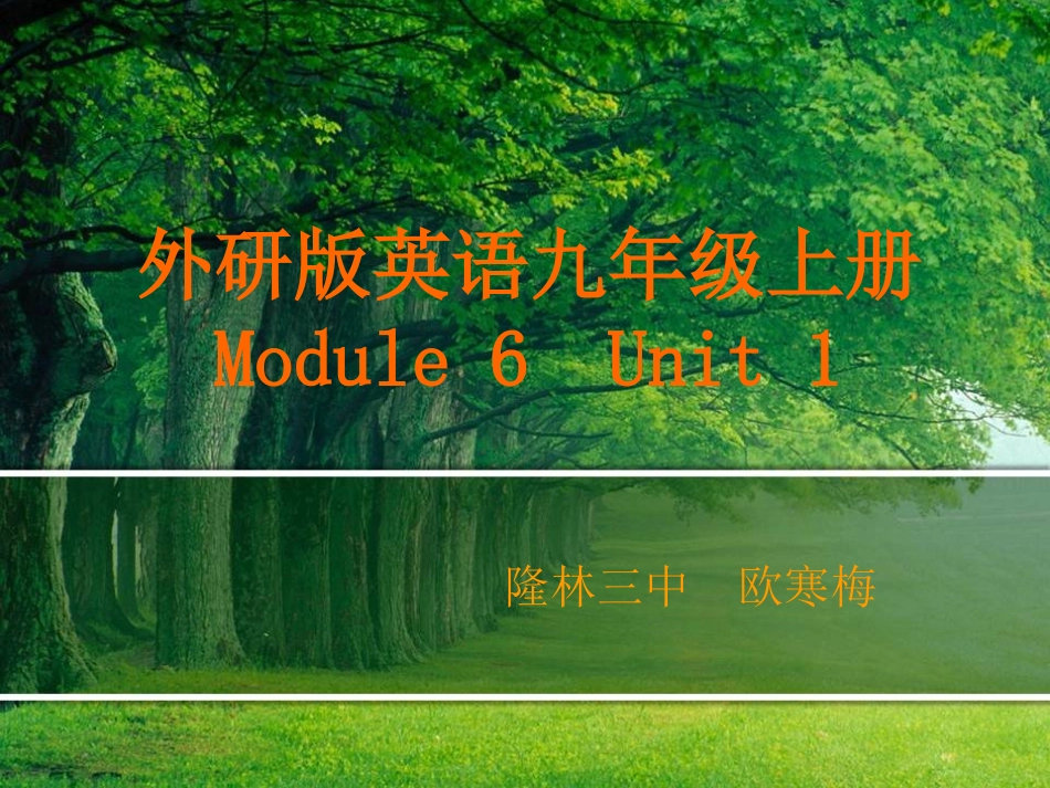 外研版(新)九年级上册Module6Unit1_第1页