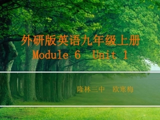 外研版(新)九年级上册Module6Unit1