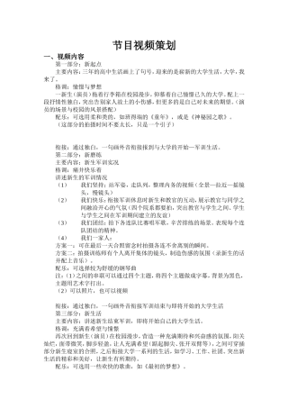 节目视频策划