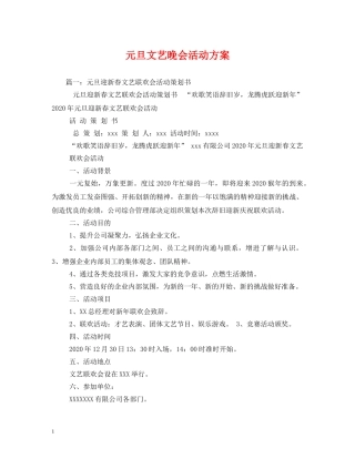 元旦文艺晚会活动方案