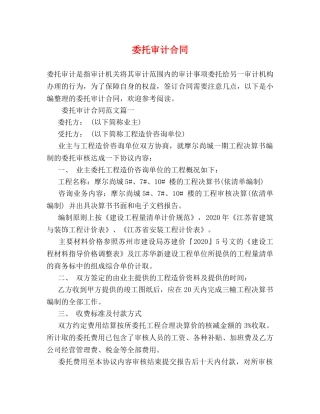 委托审计合同 