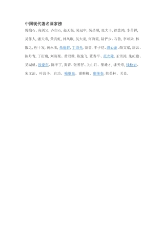 中国现代著名画家榜