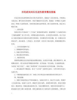 市民政局局长先进性教育整改措施 
