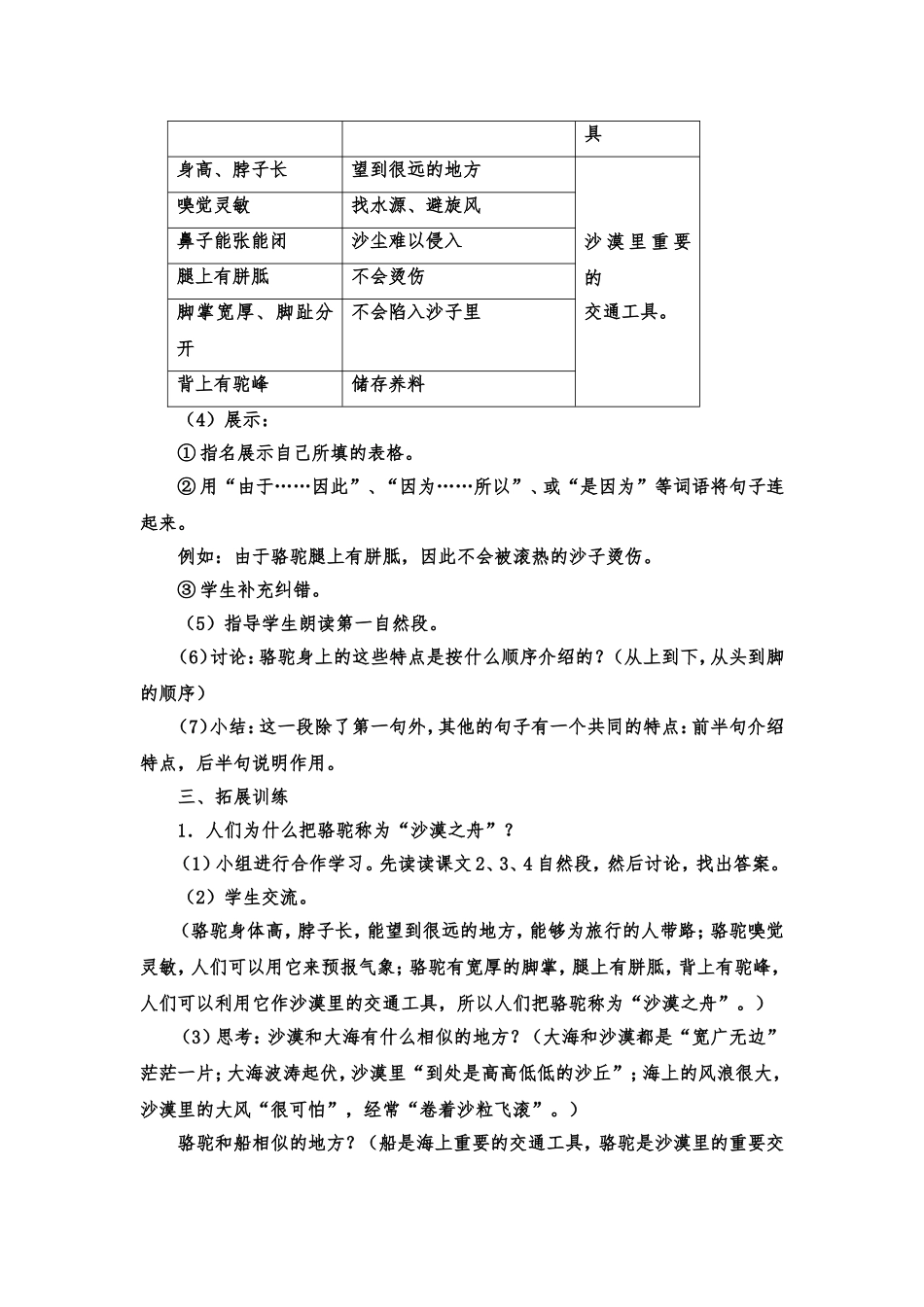 《沙漠之舟》教学设计_第3页