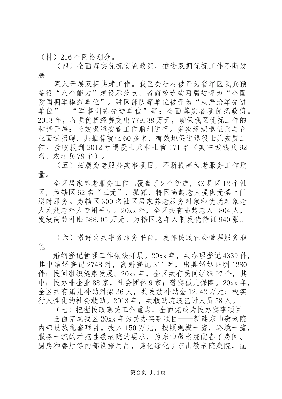 市区民政局工作总结报告 _第2页