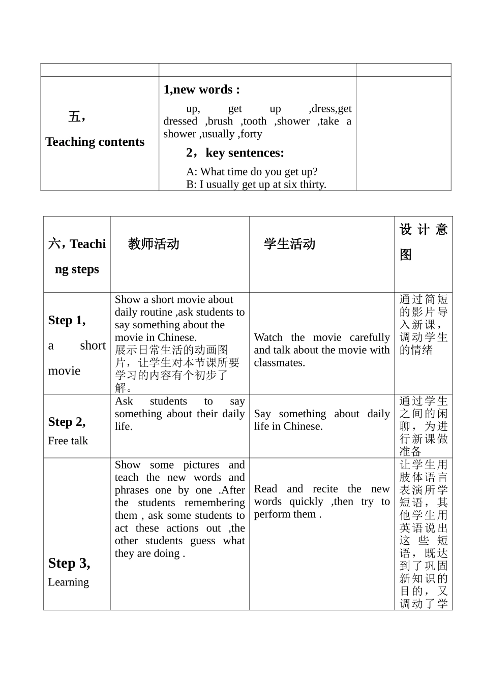 七下英语第二单元教学设计（孟小烷）_第3页
