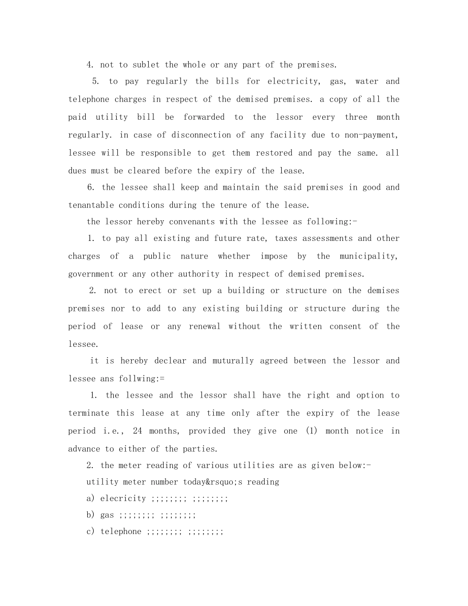 英文租房合同范本 _第3页