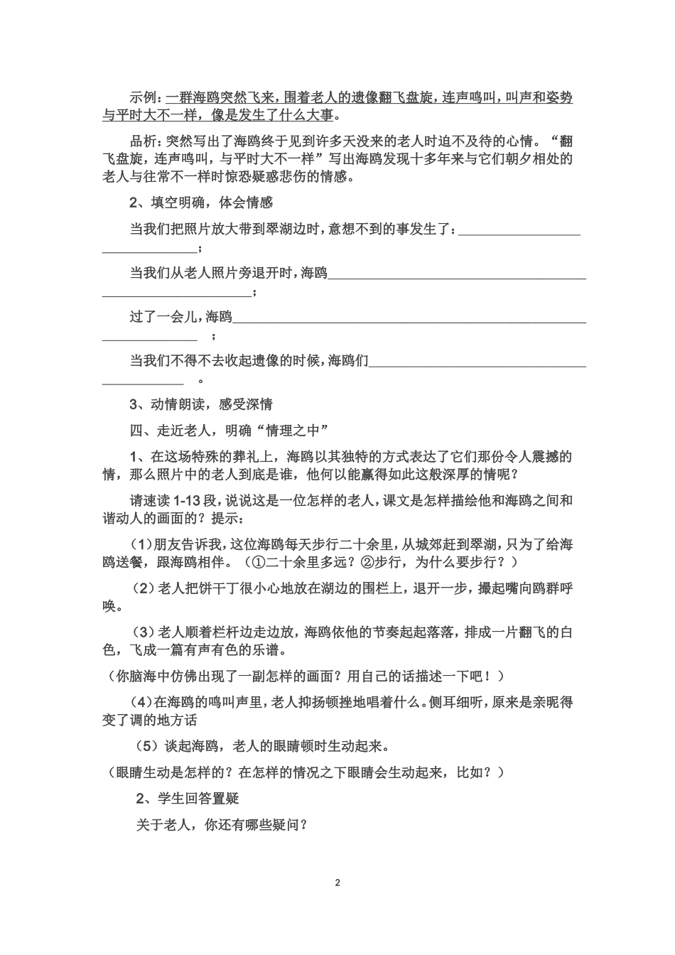 老人与海鸥导学案_第2页
