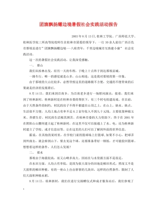 团旗飘扬耀边境暑假社会实践活动报告 