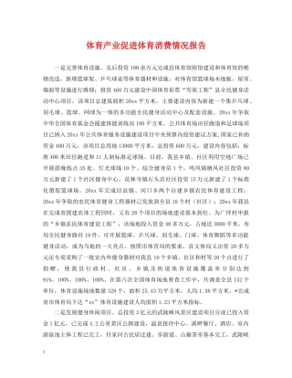 体育产业促进体育消费情况报告