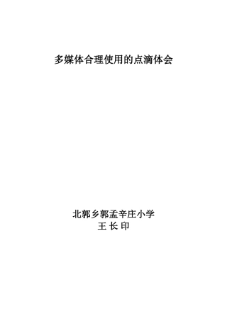 多媒体合理使用的点滴体会