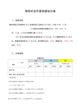 银杏村景区全年营销策划方案-段丽伟