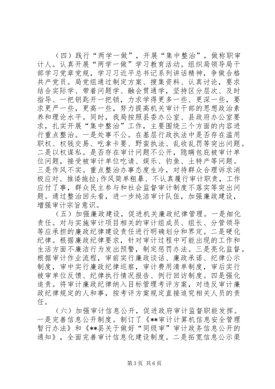 县审计局XX年工作总结范文 _第3页