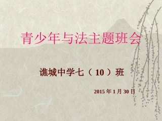 《青少年与法》主题班会课件