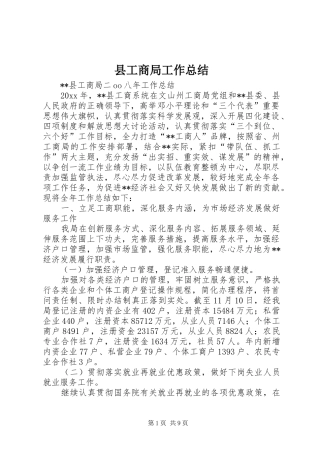 县工商局工作总结 