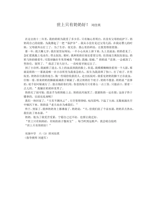 世上只有奶奶好刘佳琪