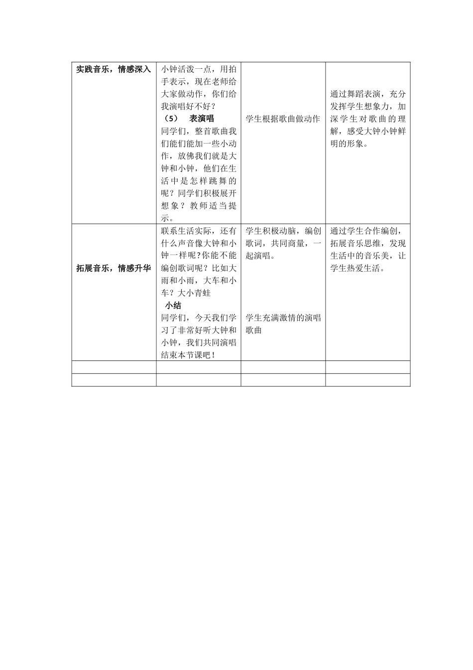 大钟和小钟音乐教案红山区第一小学_第3页