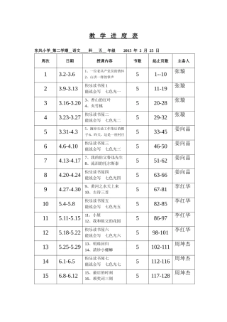 教学进度表五年下