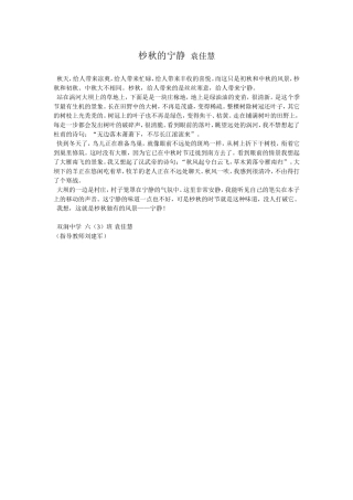 杪秋的宁静袁佳慧