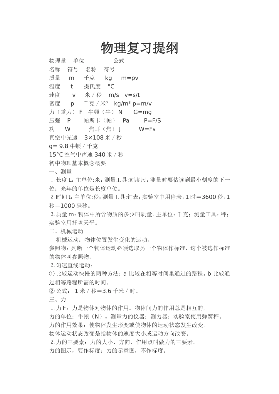 物理复习提纲_第1页