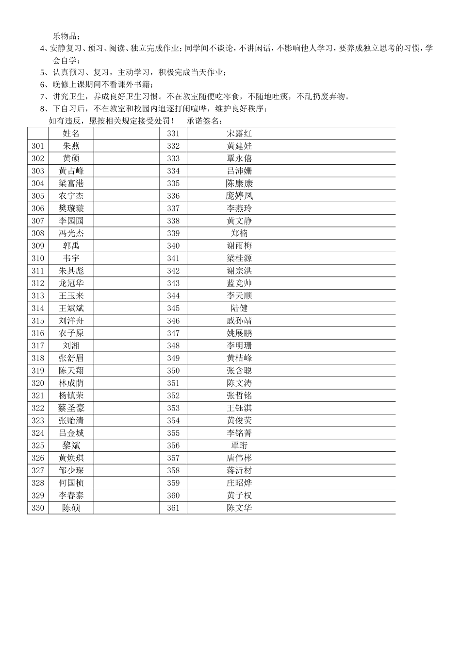 晚自习纪律承诺书_第2页