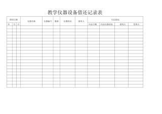 教学仪器设备借换记录表