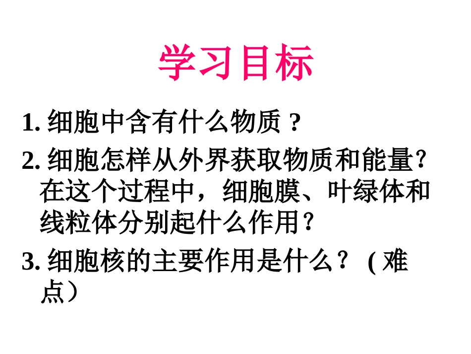 初中一年级生物上册第二单元生物体的结构层次第一章第四节细胞的生活第一课时课件_第2页