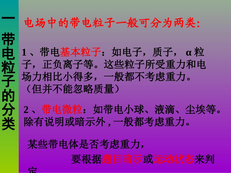 物理选修3-1-1-9带电粒子在电场中的运动课件_新课标_人教版_第2页