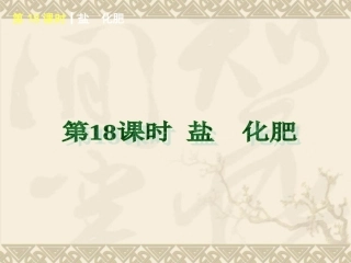 【2014广东中考，化学一轮基础突破】第18课时盐　化肥（基础夯实+考点讲解，27）