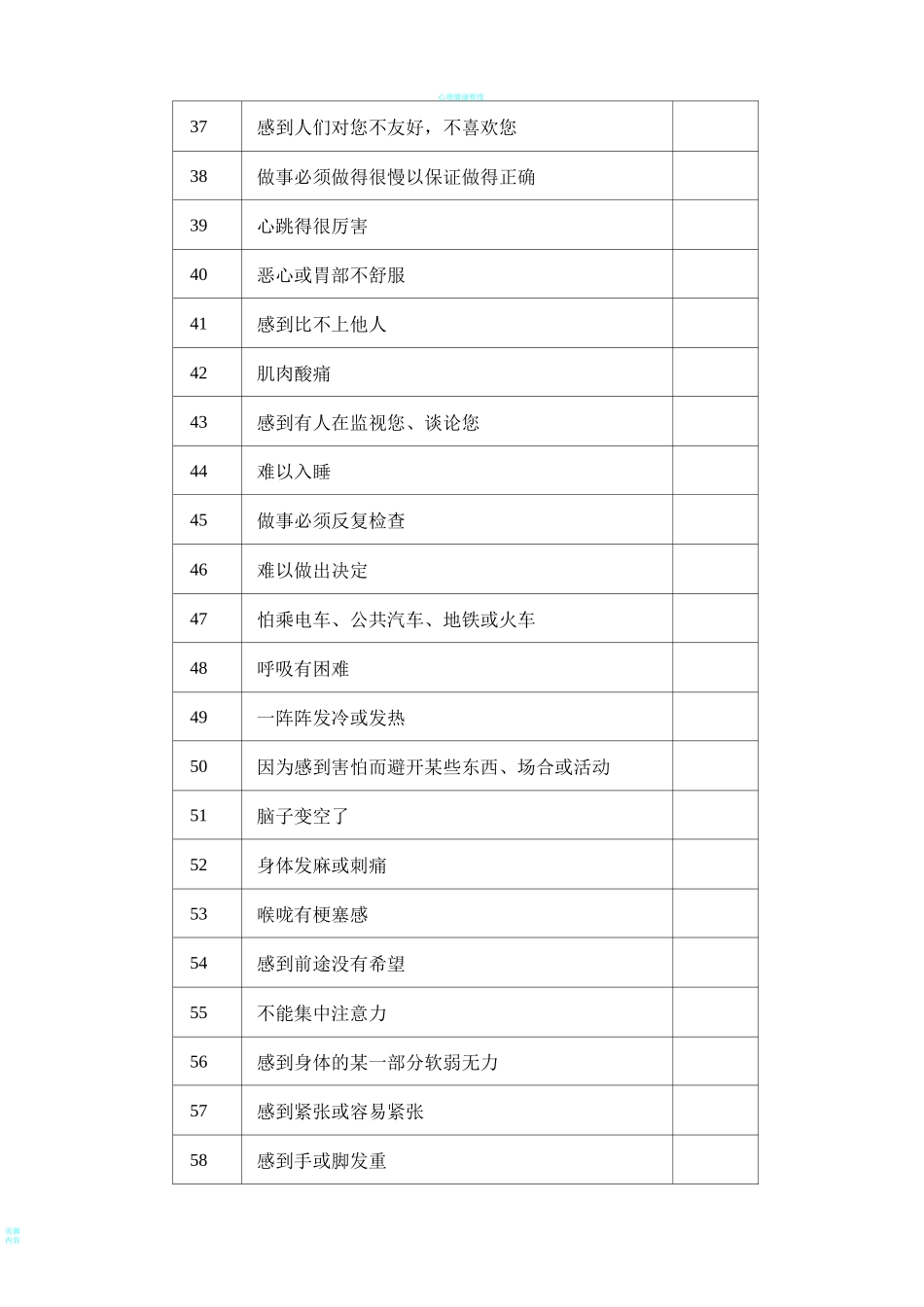 症状自评量表SCL-90和抑郁自评量表SDS_第3页