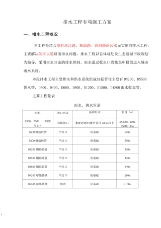 市政排水施工方案