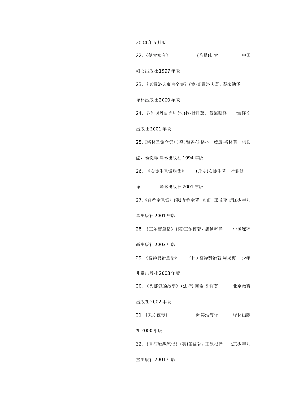 书香班级建设之小学生推荐阅读书目_第3页