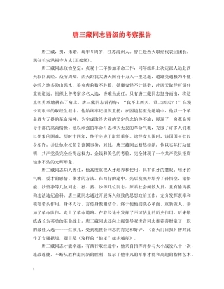 唐三藏同志晋级的考察报告 
