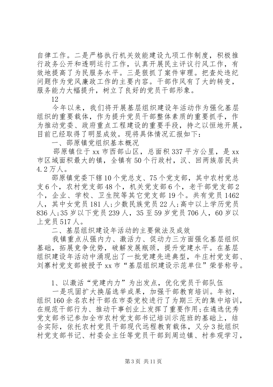 乡镇年度基层组织建设工作总结 _第3页