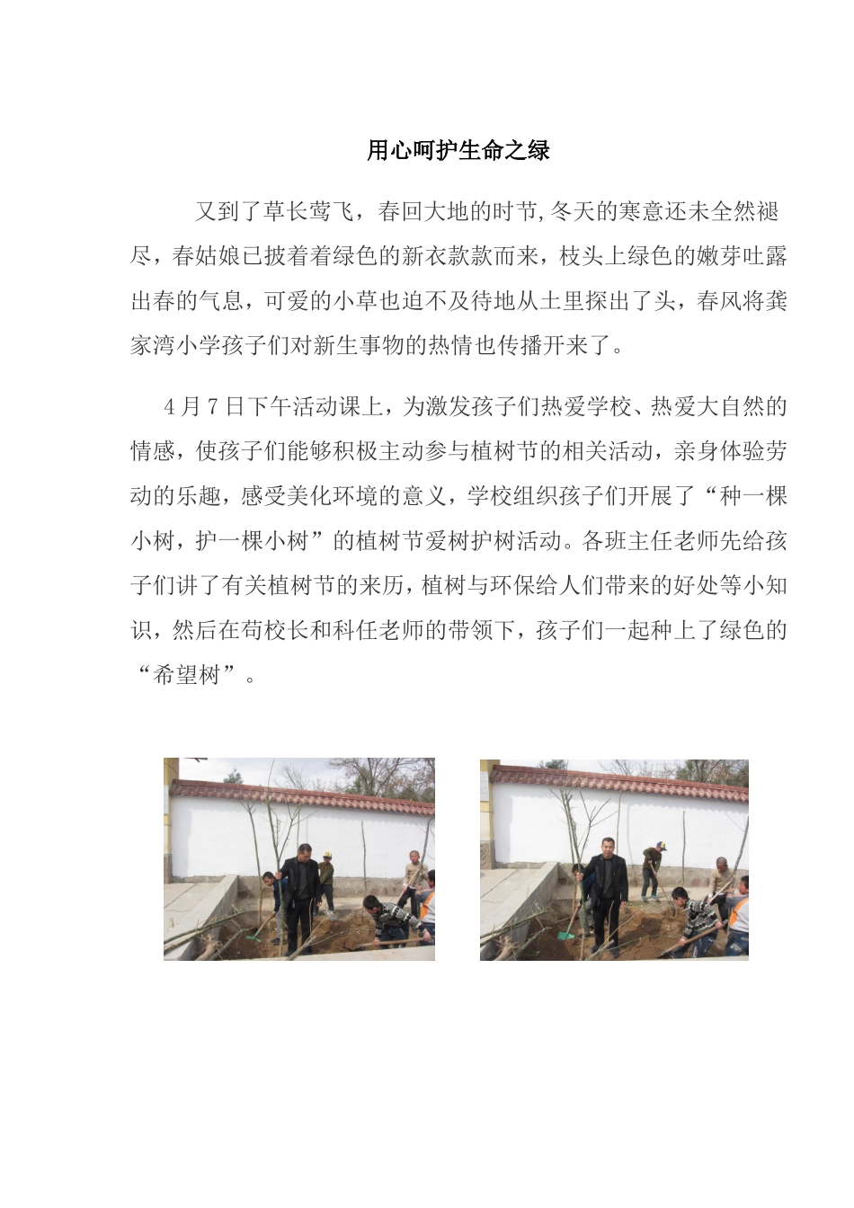 用心呵护生命之绿_第1页