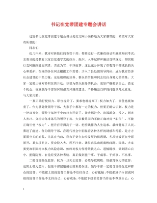 书记在党带团建专题会讲话